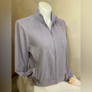 NY Jeans~Lavender Faux Suede Zip-Up Jacket~Activewear~Front Pockets~Size L